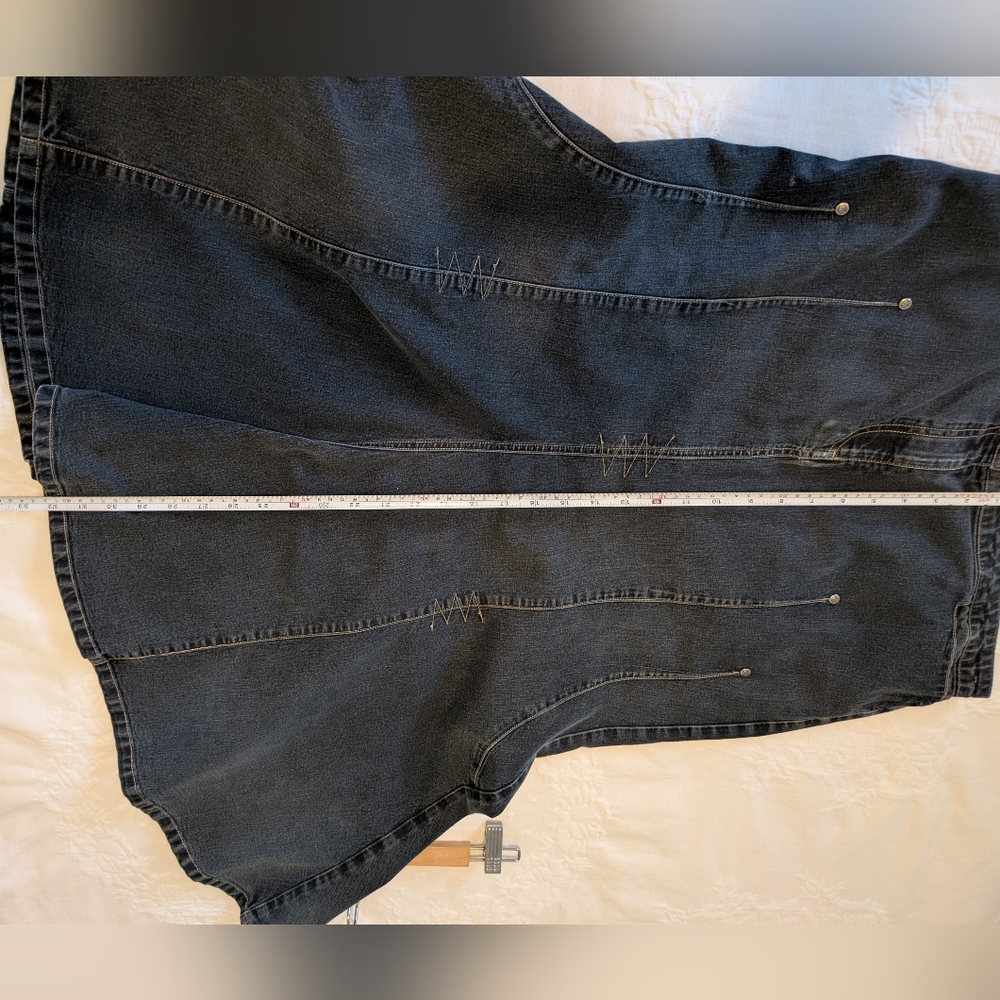 Simon Chang Dark Long Flared Denim Skirt - Picture 3 of 4